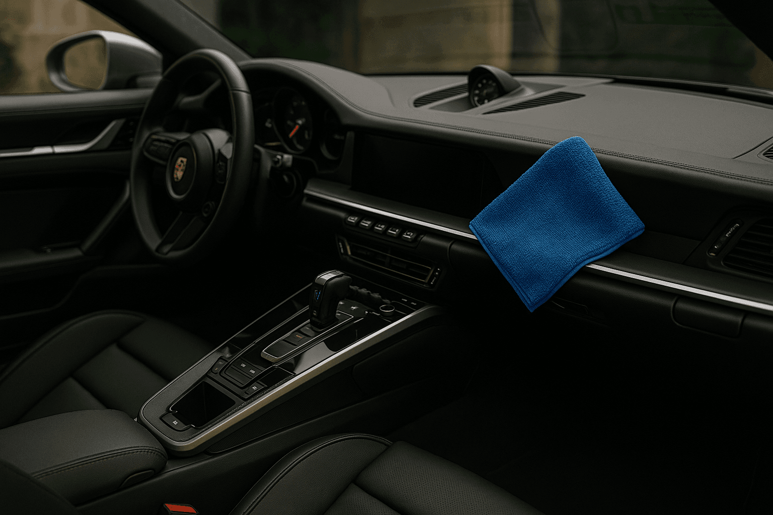 Cockpitaufnahme eines modernen Porsche – tiefenreiner Innenraum mit hochwertigen Materialien