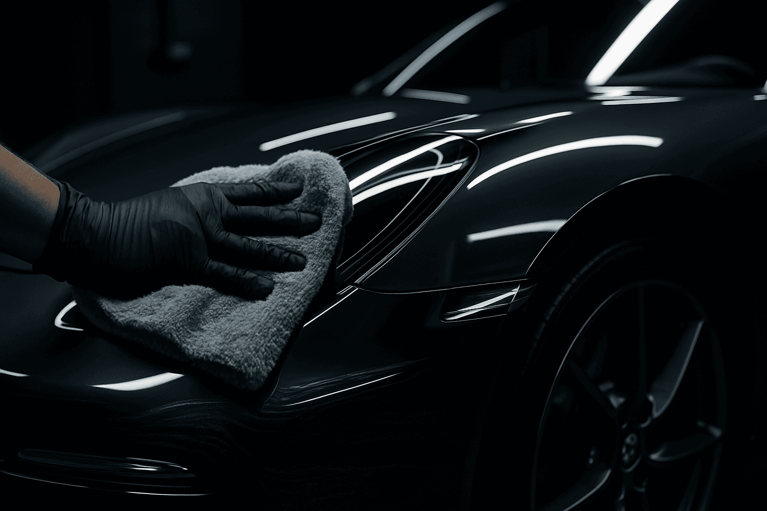 Politurreste werden mit Mikrofasertuch und IPA entfernt – Vorbereitung für Versiegelung